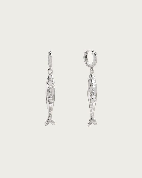 Silver Anchovy Earrings