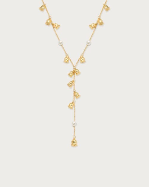Lily of the Valley Pearl Lariat Necklace