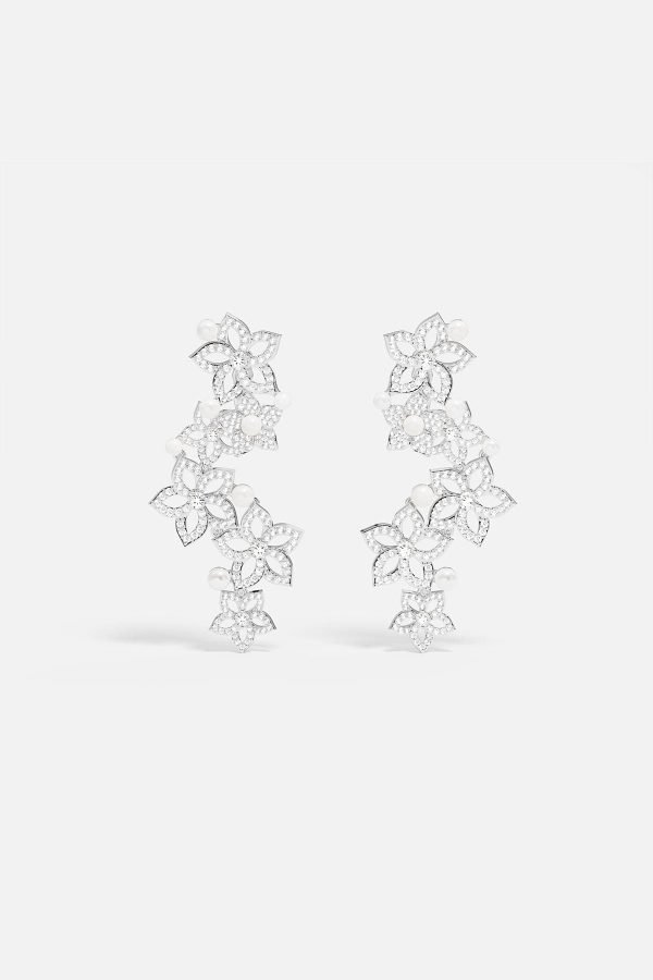 Pearl Blossom Ear Jackets