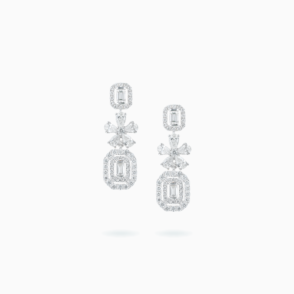 18k White Gold Diamond Earrings