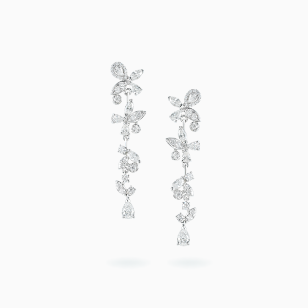 18k White & Yellow Gold Diamond Earrings