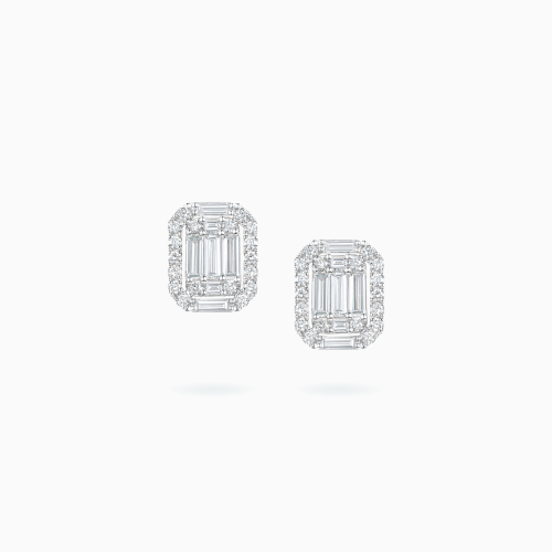 18K White & Black Gold Diamond Earrings