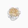 18K White & Yellow & Rose Gold Diamond Ring