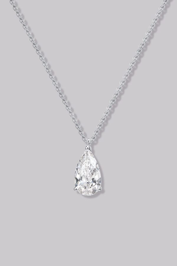 Solitaire Pear Diamond Necklace (1ct)