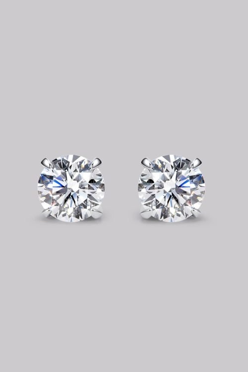 Round Diamond Stud Earrings (2ct)