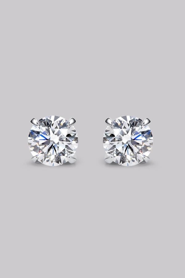Round Diamond Stud Earrings (2ct)