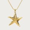 Large Starfish Necklace in Gold
