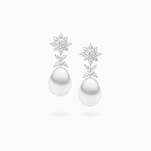 18K White Gold Diamond Earrings