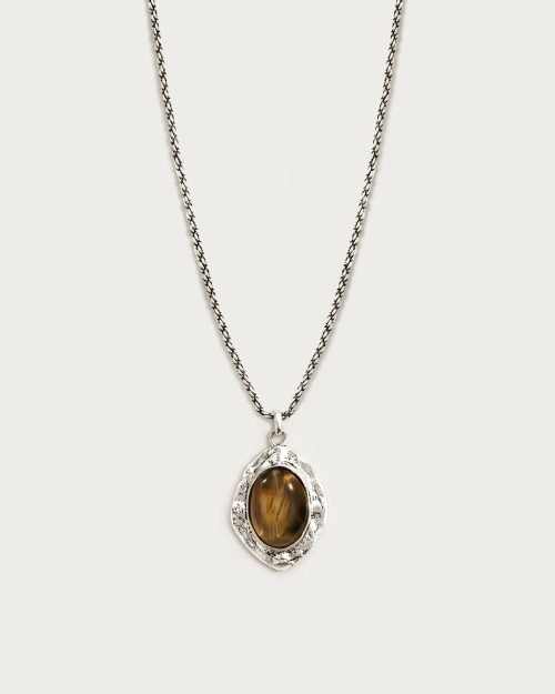 Silver Tiger's Eye Savannah Long Necklace