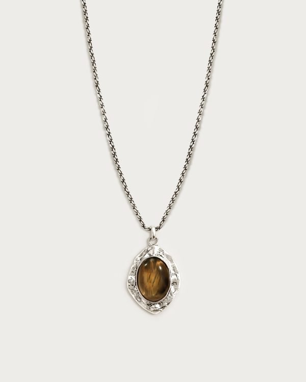 Silver Tiger's Eye Savannah Long Necklace