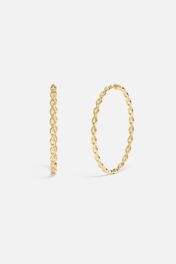 Large Pavé Chain Earrings